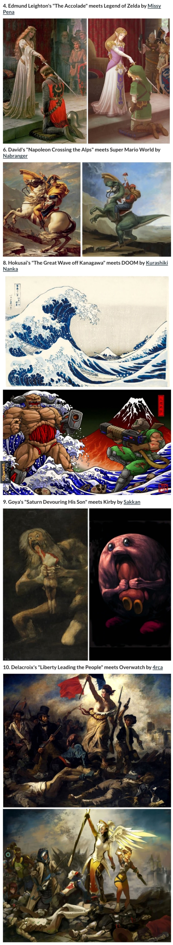 Famous paintings meet gaming icons