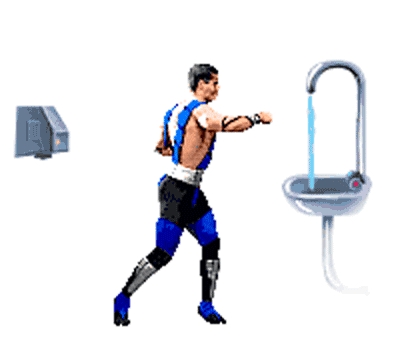 Sub-Zero at the toilet